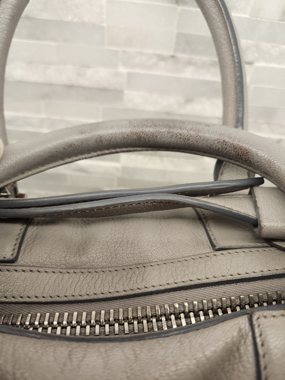 Givenchy Medium Pandora Pure Flap Bag Taupe Grey Leather Authentic - Picture 5 of 16